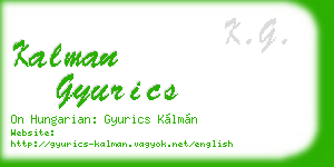 kalman gyurics business card