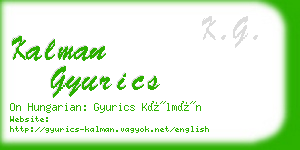 kalman gyurics business card